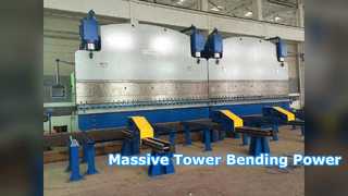 Prensa plegadora hidráulica 2X1200T para torres