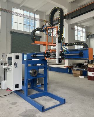 Máquina de corte de puertas de postes ligeros/ Máquina automática de corte de plasma CNC, diámetro 350 mm, carrera 2000 mm