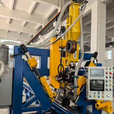 Máquina de soldadura con cerradura de postes CNC con soldadura de costura recta longitudinal de arco sumergido para 12000mm de postes ligeros ultra largos y 1 persona operación simple